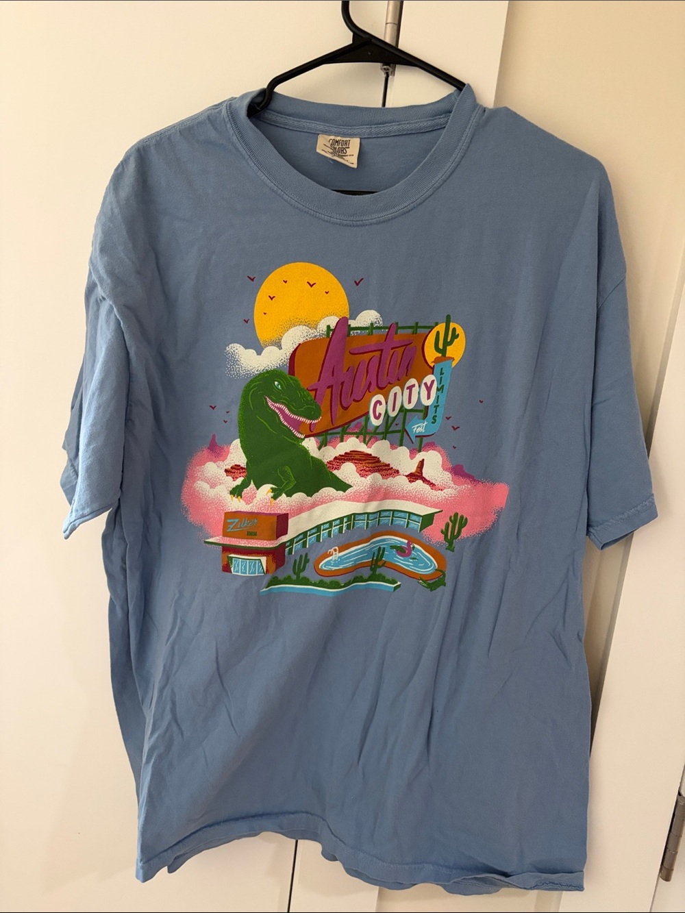 Austin City Limits Vintage Light Blue Graphic Short Sleeve Tee